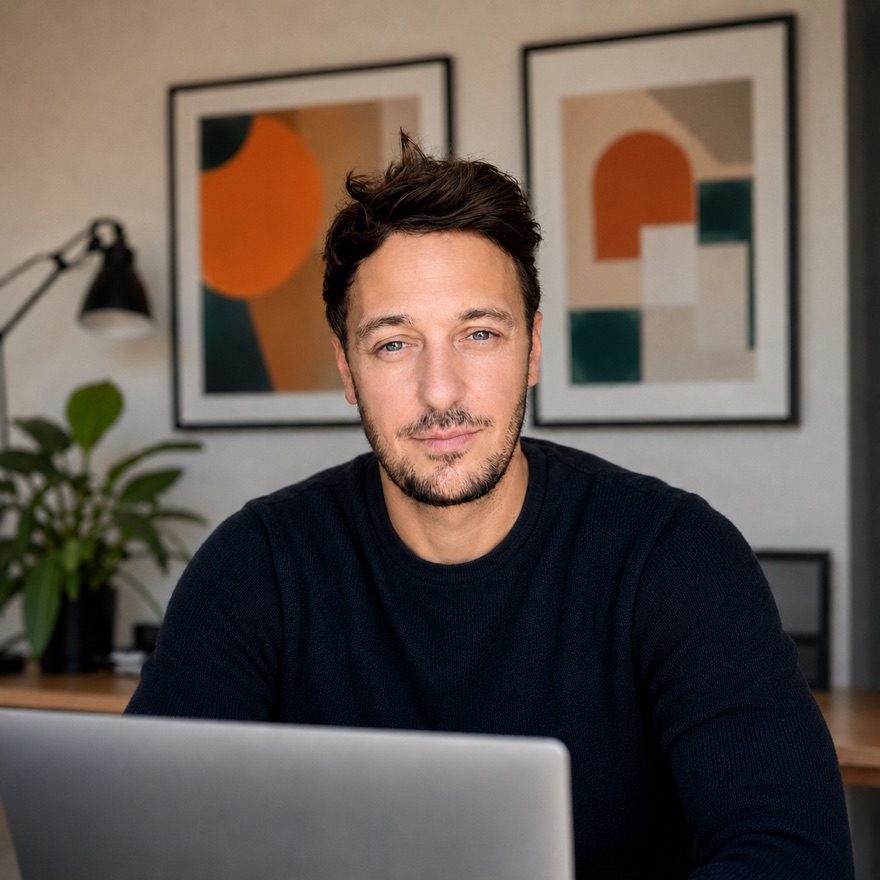 Grégory Boucq, fondateur d'Everyday Studio, à son bureau